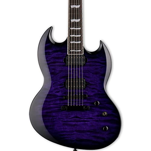 エレキギター サンバースト 6ピックアップ Amazon | ESP Guitars 6弦エレキギター シースルー パープル サン